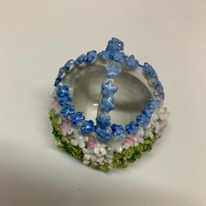 Elfinware Vintage Porcelain Figurine Double Handle Basket Germany